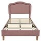 preview thumbnail 58 of 66, Velvet Upholstered Platform Bed Smart LED Bed Frame with Adjustable Height Headboard, Noise-Free Slat Support for Night's Sleep