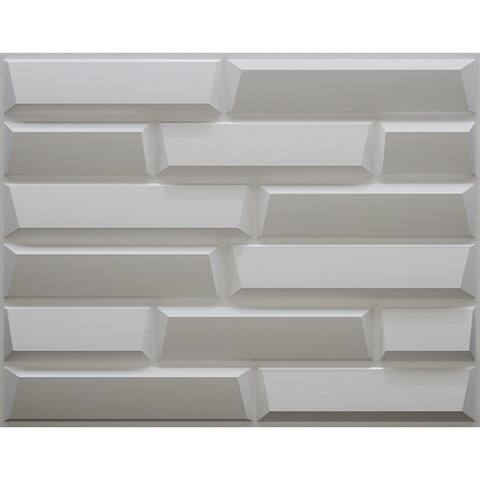 Art3d Decorative 3D Panels Sandstone Design Pack of 6 Tiles Cover 32 SqFt,Size 24.6"x31.5",Plantfiber in Primitive White