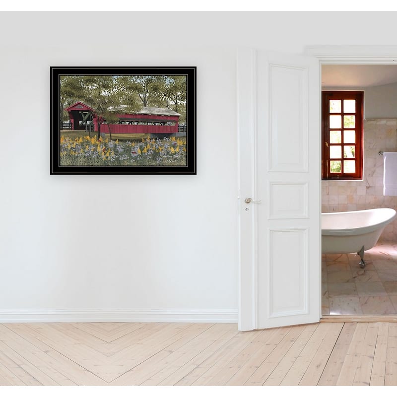 TrendyDecor4U Farmhouse "Pottersburg Bridge" Framed Print Wall Art by Billy Jacobs
