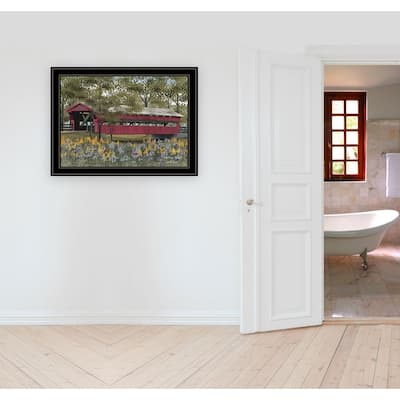 TrendyDecor4U Farmhouse "Pottersburg Bridge" Framed Print Wall Art by Billy Jacobs
