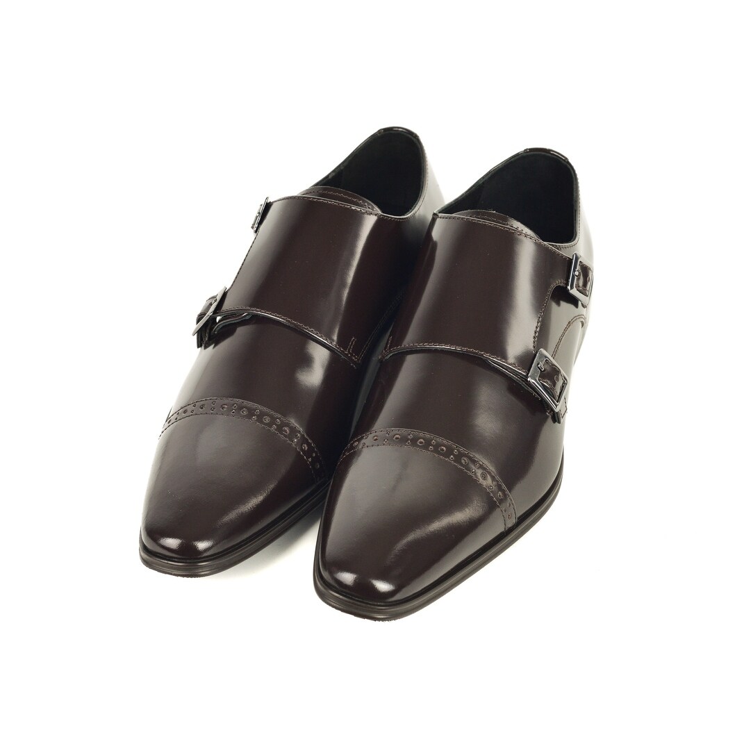spazzolato leather monk strap loafer