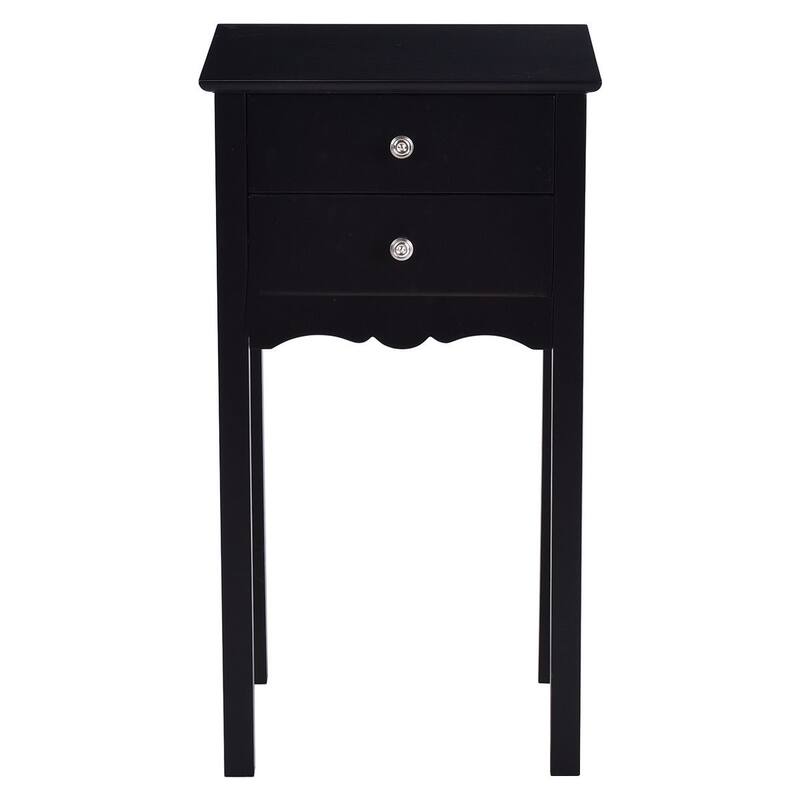 Gymax Side Table End Accent Table Night Stand W/ 2 Drawers Furniture