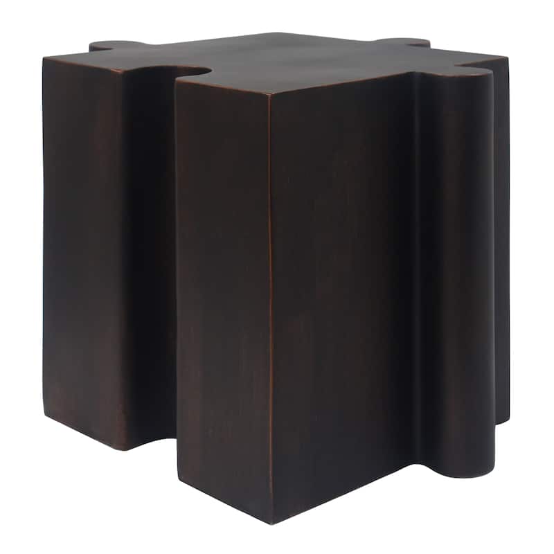 Christopher Knight Home - Karen Puzzle Art Modern 2-Piece Modular Outdoor Side Table Set with Interlocking Design