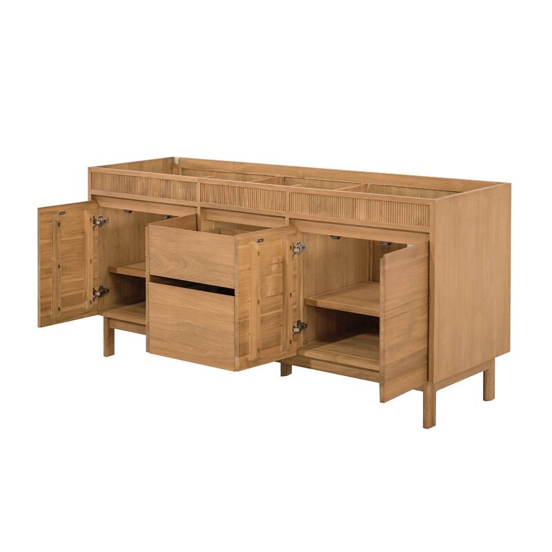 Avanity Kayla Bathroom Vanity in Natural Teak with White Engineered Stone Top