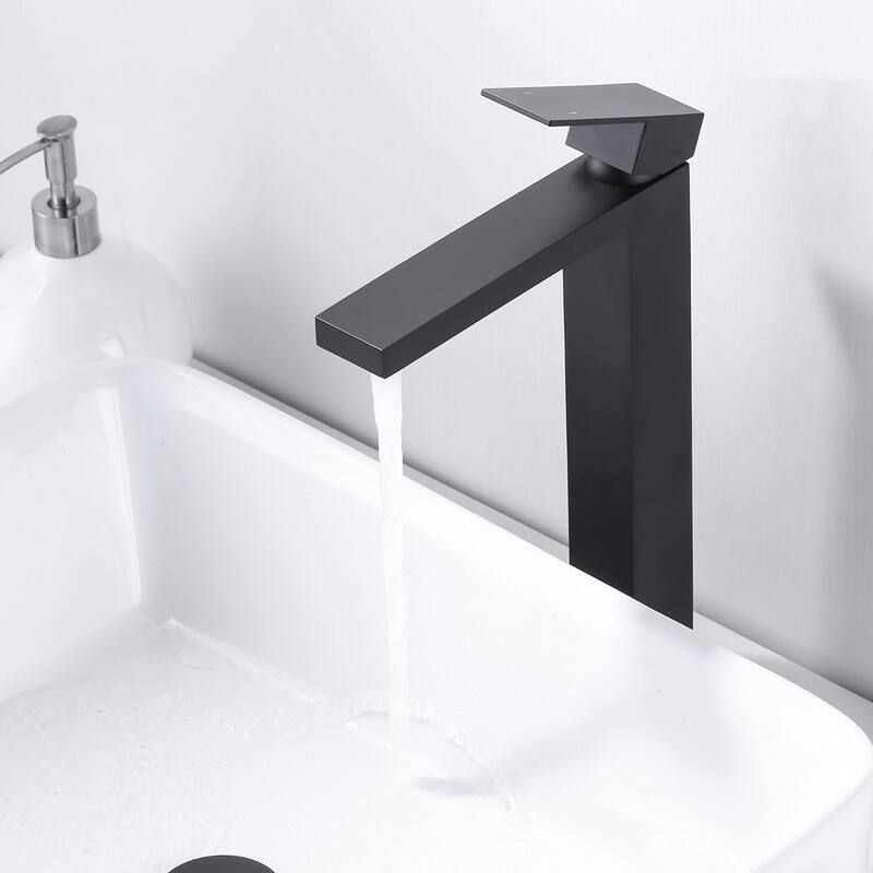 WOWOW Single Handle Single Hole High Arc Bathroom Vessel Faucet