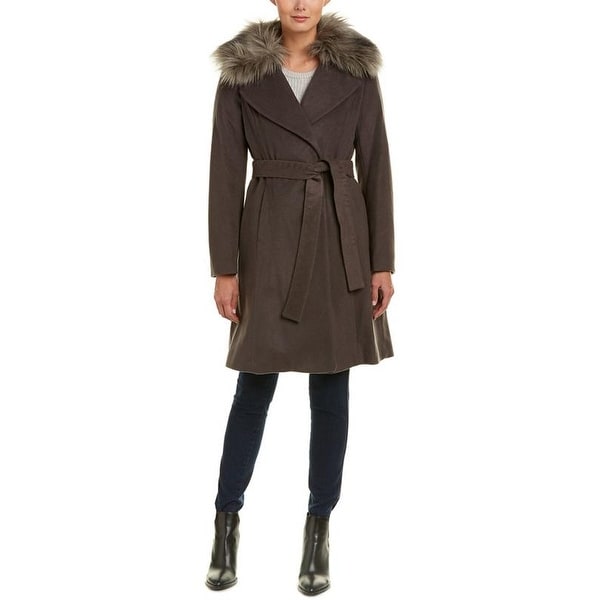 Elie Tahari Women's Flora Brown Wool Coat. Opens flyout.