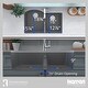 preview thumbnail 36 of 64, Karran Undermount Quartz 32 in. 60/40 Double Bowl Kitchen Sink Kit