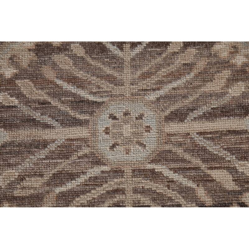 Vegetable Dye Oushak Turkish Area Rug Blue Hand-Knotted Wool Carpet - 8'2"x 9'10"