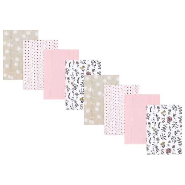 slide 1 of 1, Hudson Baby Boys and Girls Cotton Poly Flannel Burp Cloths 8-Pack, Dandelion Wish, One Size - Dandelion Wish 8-Pack - One Size One Size - Dandelion Wish 8-Pack
