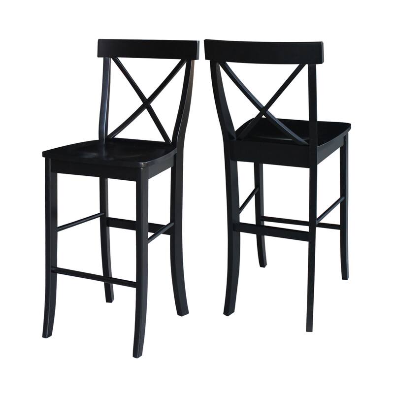 International Concepts Solid Wood X-Back Stool