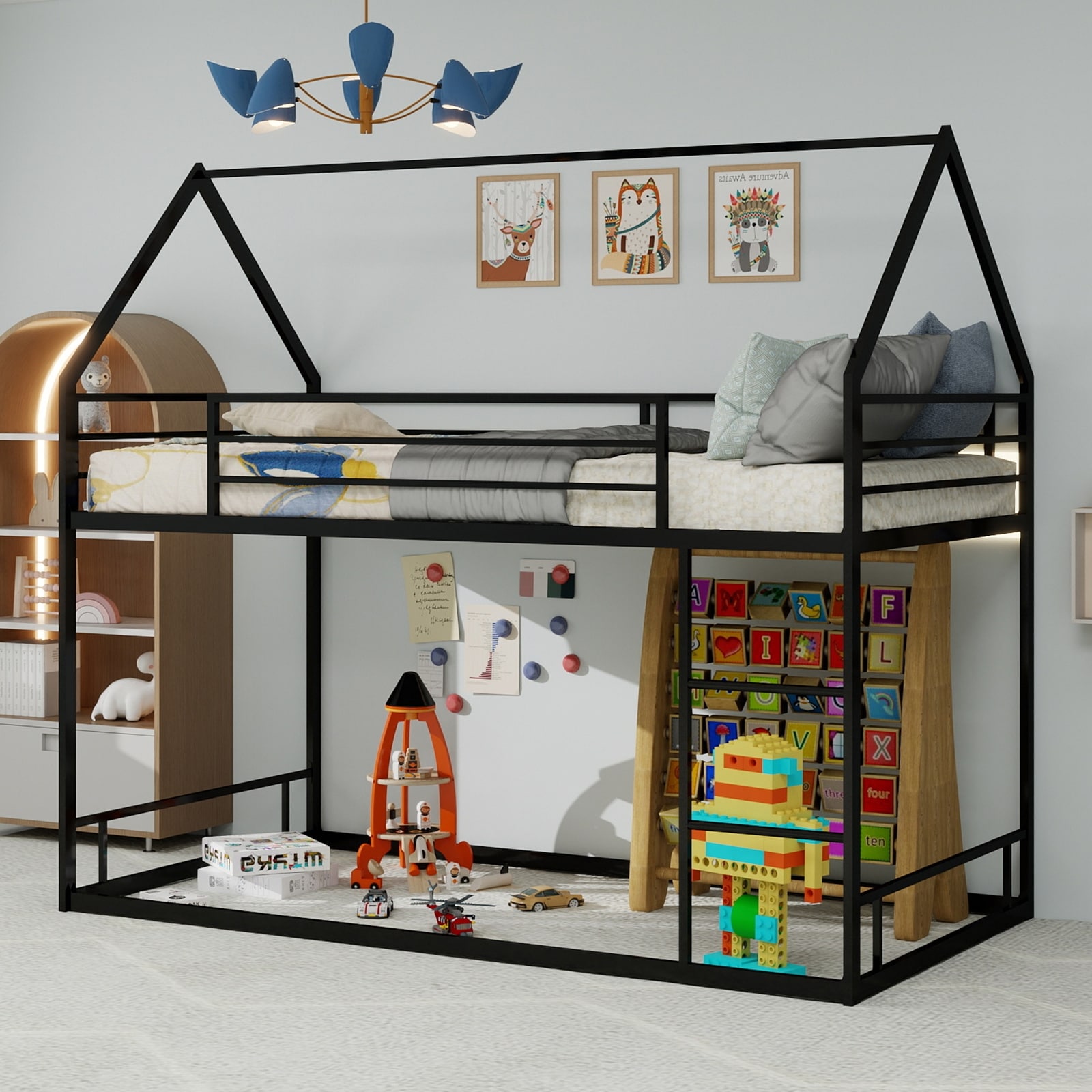 Metal Twin over Twin Bunk Bed Heavy-duty Sturdy Metal