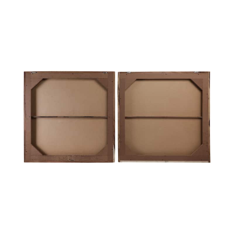 Wood Frame Canvas Wall Decor Acrylic Paste (Set of 2) - 47" Black