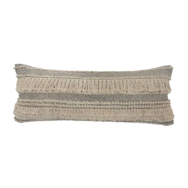 Sevita Gray Overtufted Farmhouse Indoor Throw Pillow 20 inch