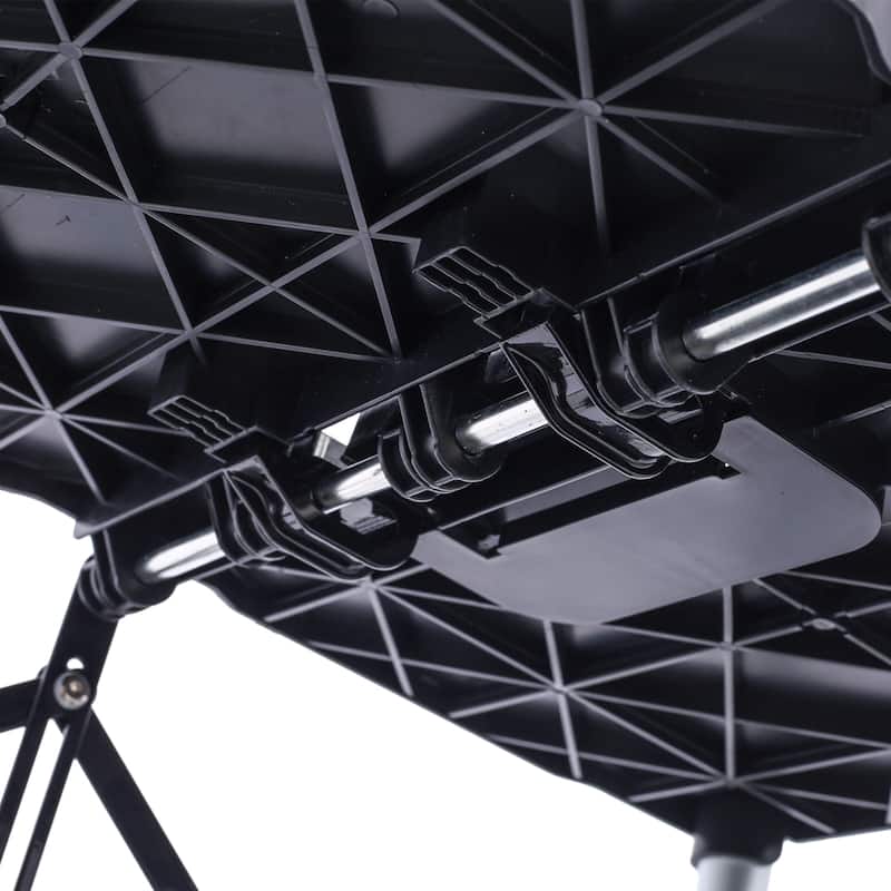 3-Tier Folding Collapsible Service Cart, 50 Lb Load Capacity per Shelf - 25.6"Lx15.4"Wx32.7"H