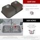 preview thumbnail 17 of 24, STYLISH 32 inch Stainless Steel 18G Double Bowl Low Divider Dual Mount Sink - Brushed Stainless Steel - 32.25" x 18.9" x 9"