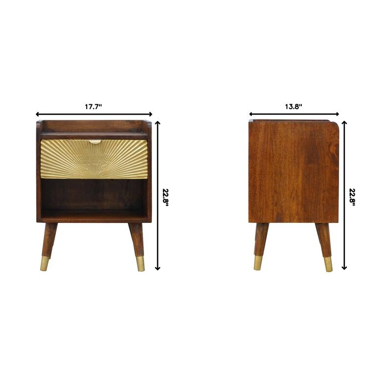 Solid Wood Manila Gold Nightstand