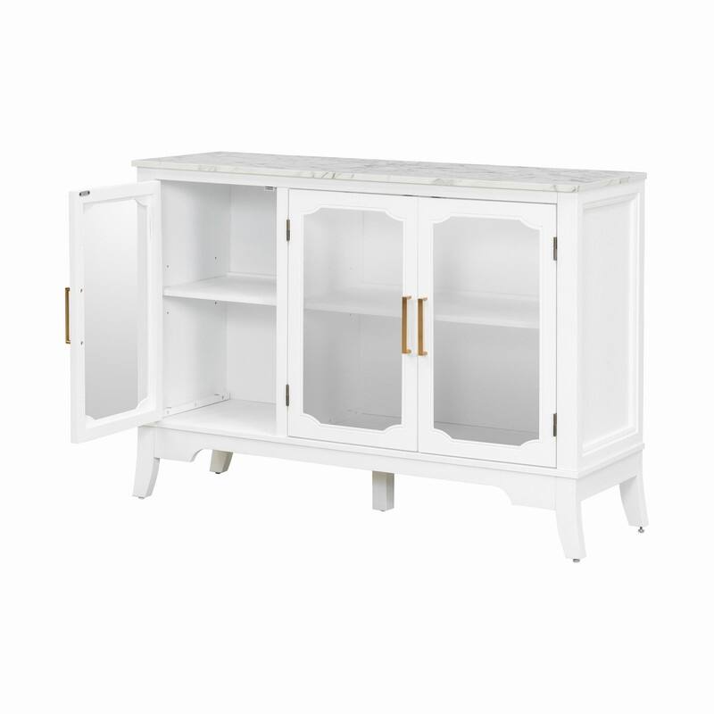 3-Doors Storage Cabinet with Large Storage Space for Living Room and Dining Room Storage