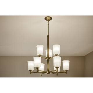 Kichler Lighting Shailene 26.5 in. 9-Light Natural Brass Chandelier - 26.5 in