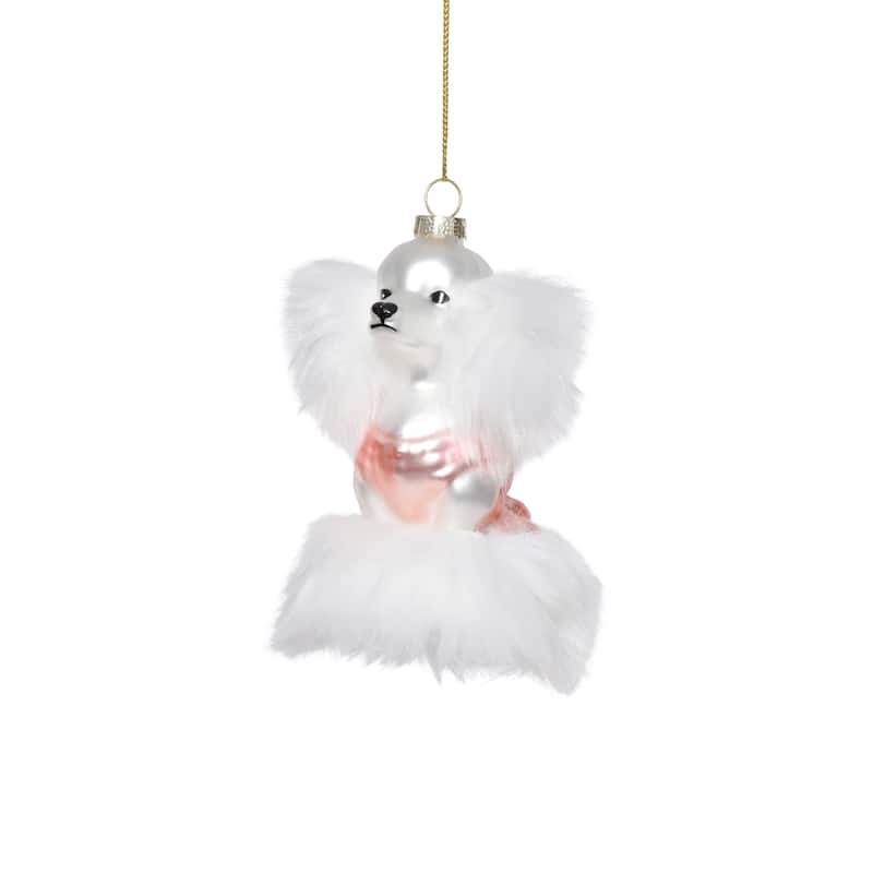 Glass Standard Poodle Christmas Hanging Ornaments, Set of 12