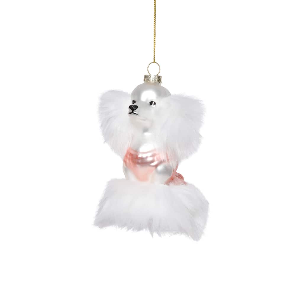Glass Standard Poodle Christmas Hanging Ornaments, Set of 12