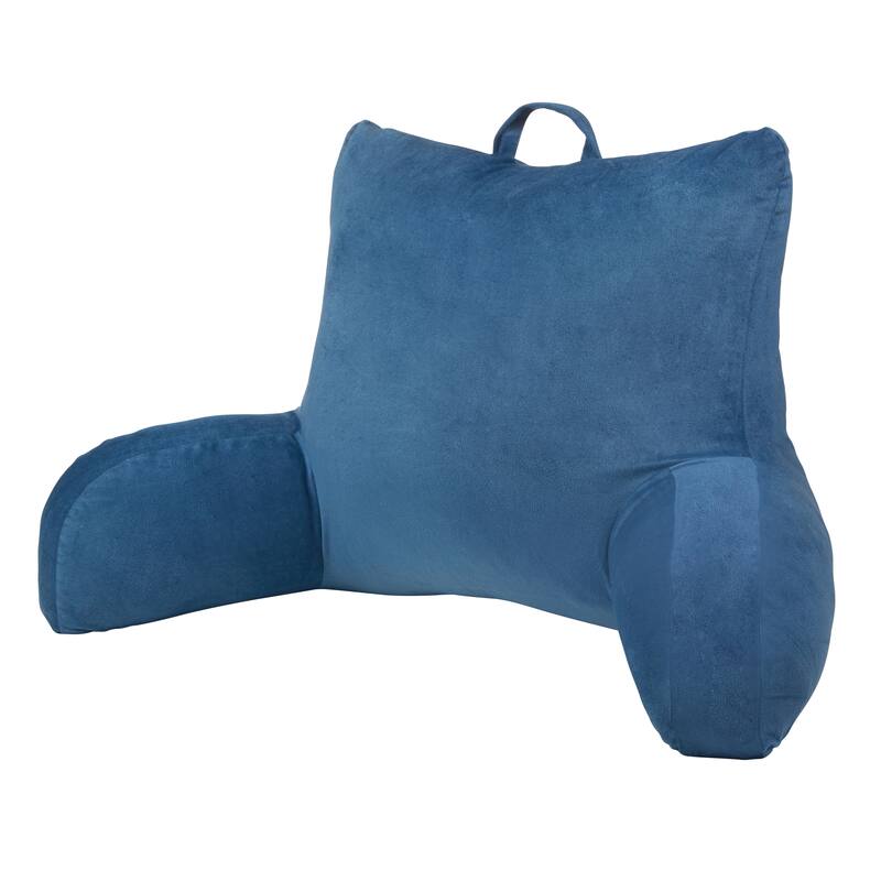 Klear Vu Velour Bed Rest Back Support Pillow with Pocket and Handle