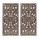 Madison Park Botanical Panel Distressed Carved Wood 2-piece Wall Decor Set