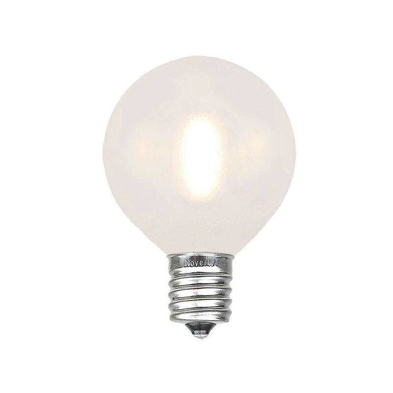 25 Pack LED G50 Plastic Filament Outdoor Globe Replacement Bulbs, Warm White - Off-White - Plastic
