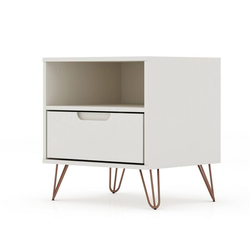 Manhattan Comfort Rockefeller 1-Drawer Nightstand (Set of 2)