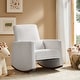 preview thumbnail 10 of 35, Julia 29.5"W Modern Solid Wood Nursery Rocking Chair with Lumbar Pillow by HULALA HOME White