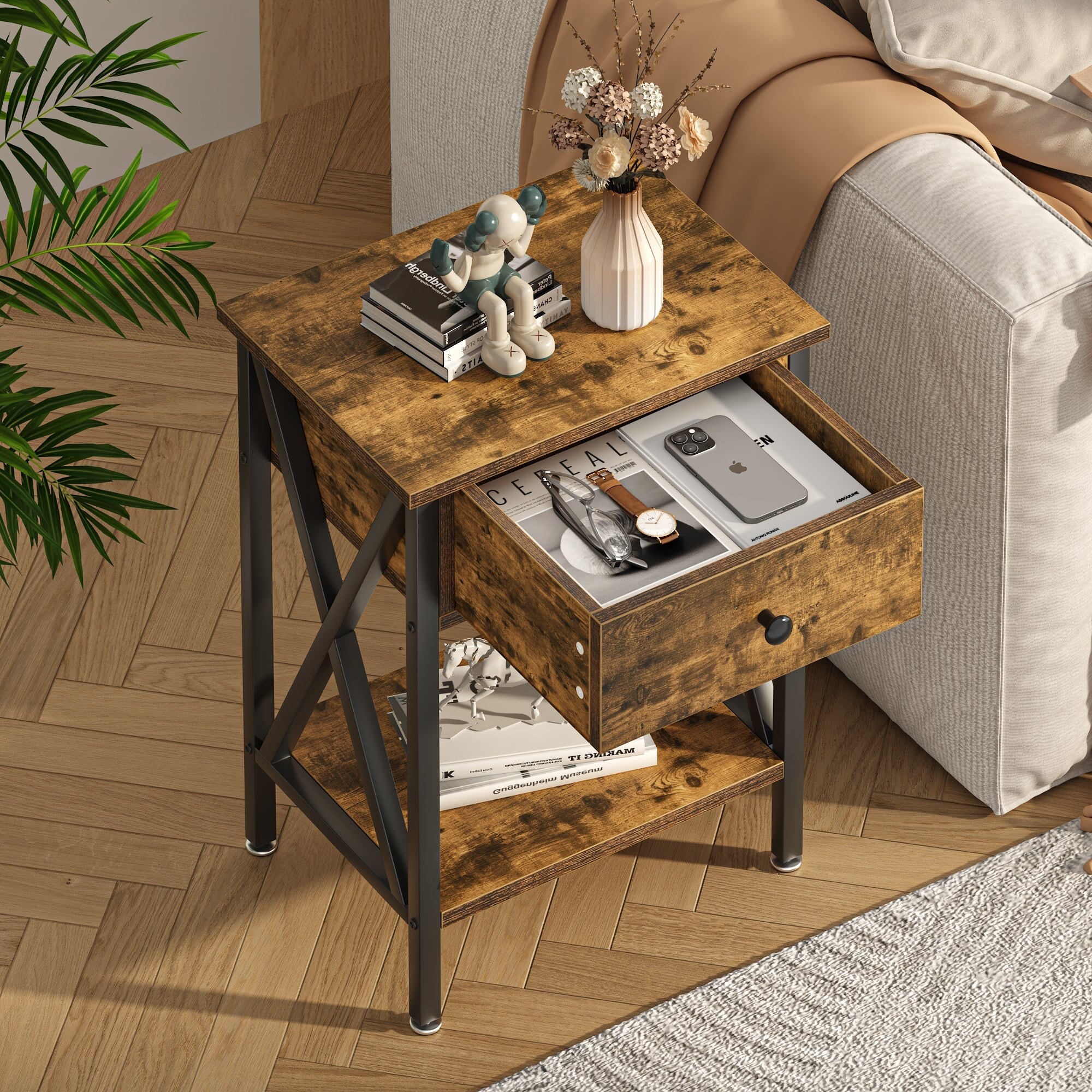 Javlergo-X-Frame-Nightstand-