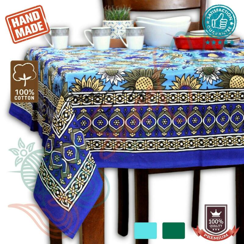Cotton Sunflower Multi Floral Tablecloth Rectangle