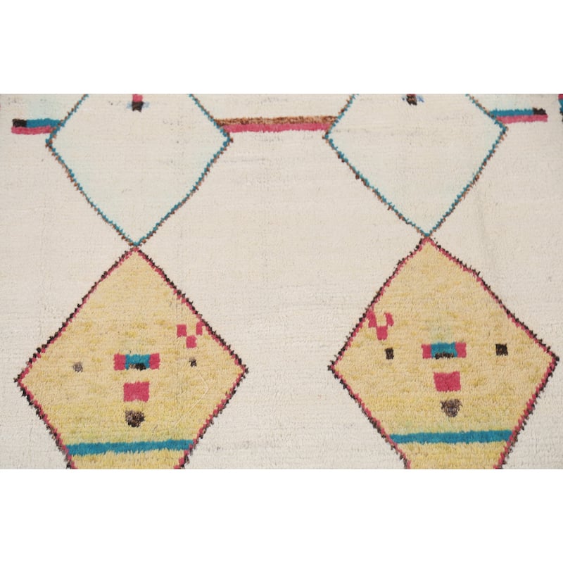Tribal Moroccan Oriental Living Room Area Rug Hand-knotted Wool Carpet - 7'7" x 10'7"