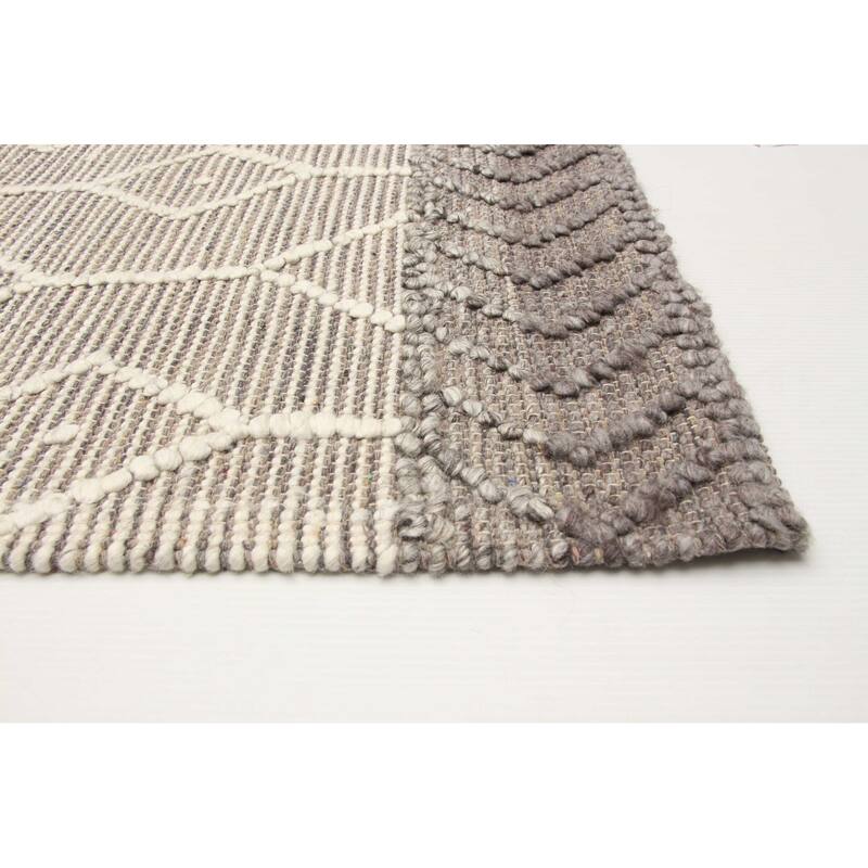 ECARPETGALLERY Braid weave Sienna Taupe Wool Rug - 5'1 x 8'2