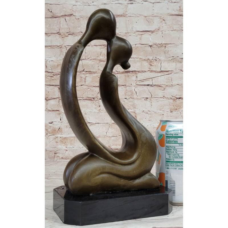 Abstract Bronze Sculpture Of A Couple Kissing - Love Romance Original Art