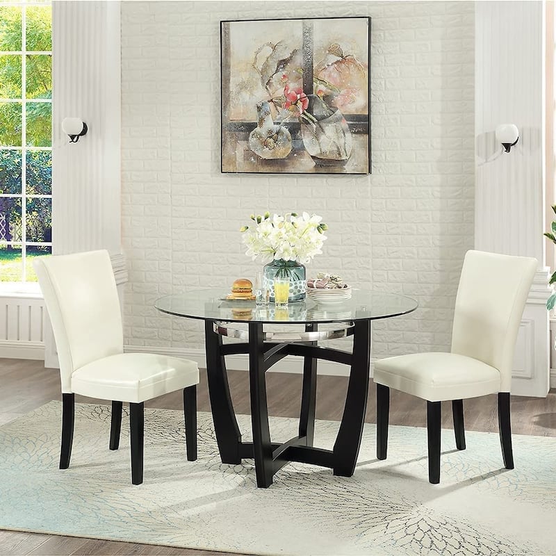 Faux Leather Upholstered Parsons Dining Chair with High Backrest