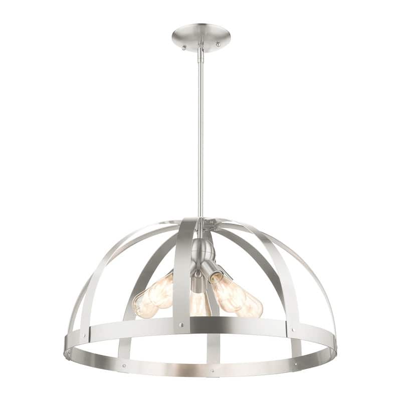 Livex Lighting 5-light Brushed Nickel Pendant Chandelier, 49645-91 - 24"DIA 15.5"- 51.5"ADJ.H