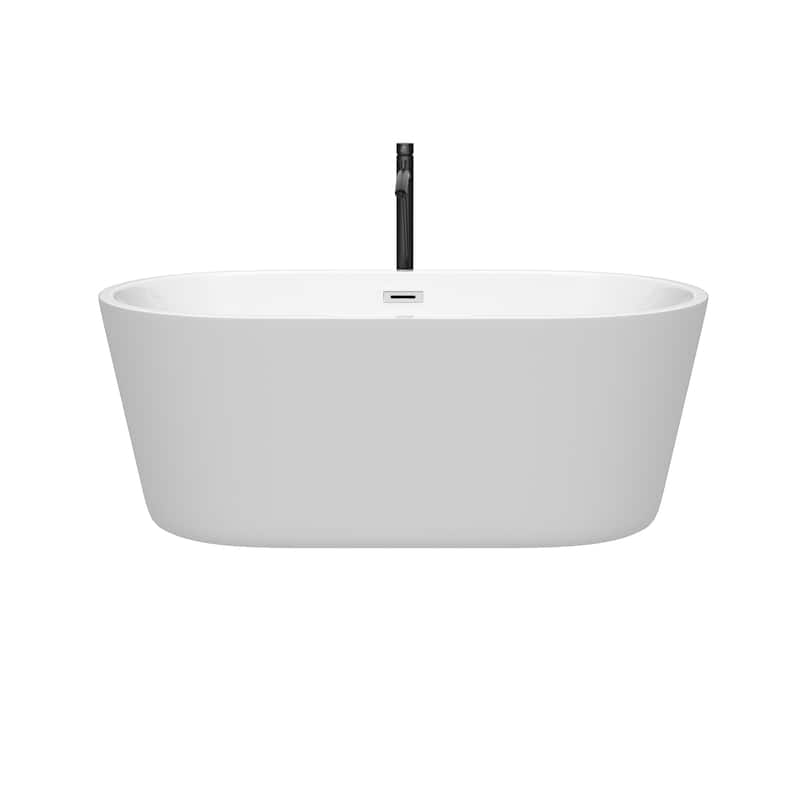 Wyndham Collection Carissa 60-inch White Freestanding Soaking Bathtub