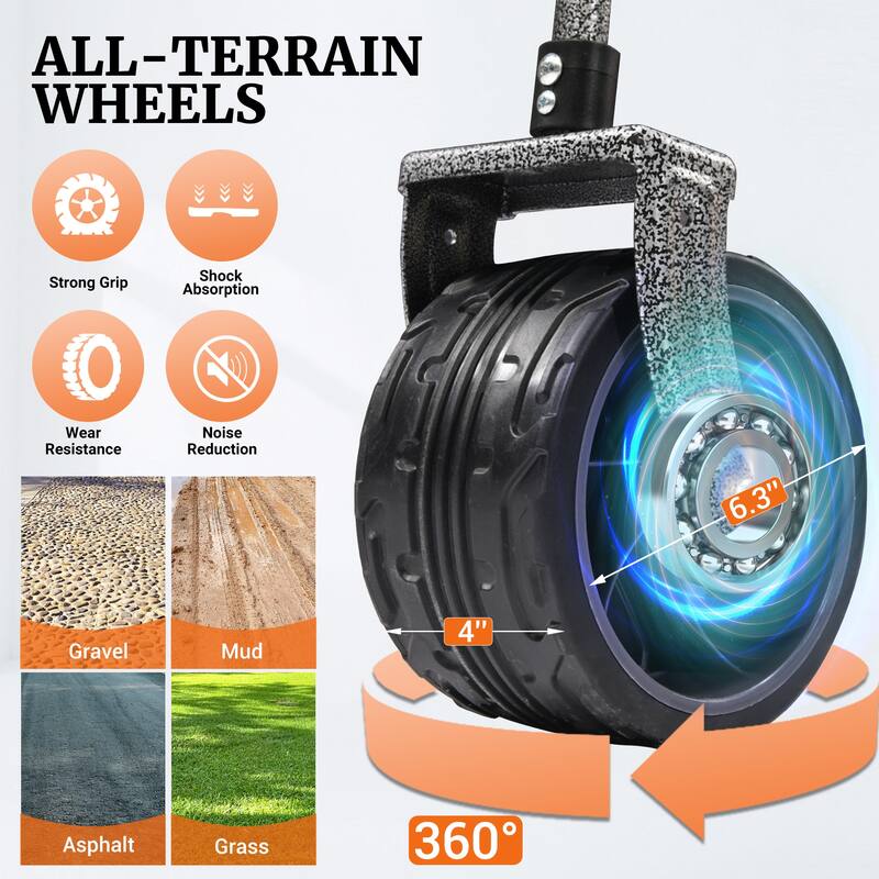 400L Collapsible Wagon, Folding Wagon Cart , Beach Wagon with Big Wheels, 450LB Heavy Duty Foldable Wagon