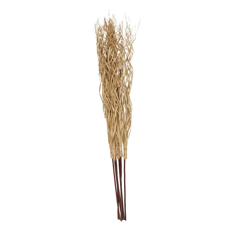 Palm Leaf Tall Home Decor Natural Foliage with Grass and Dark Brown Stems - Light Brown - Roche River Decor