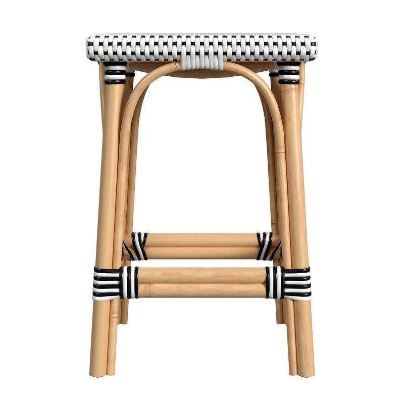 Riviera Square 24"H Rattan Counter Stool