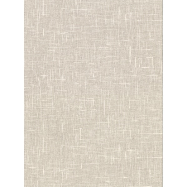slide 2 of 2, Warner Linville Taupe Faux Linen Wallpaper