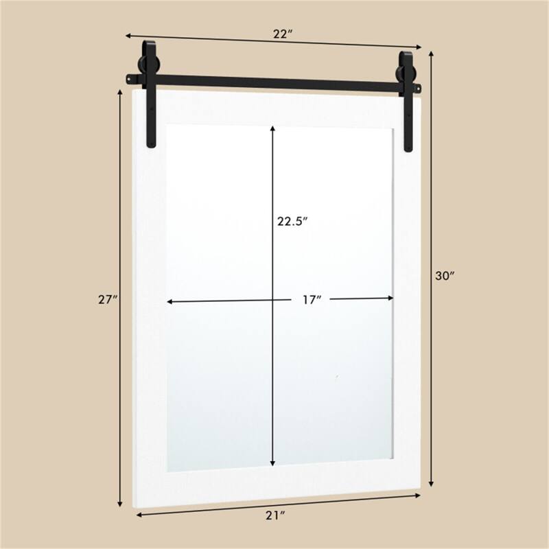 30" x22" Natural Wall Mount Mirror with Wood Frame - Multi