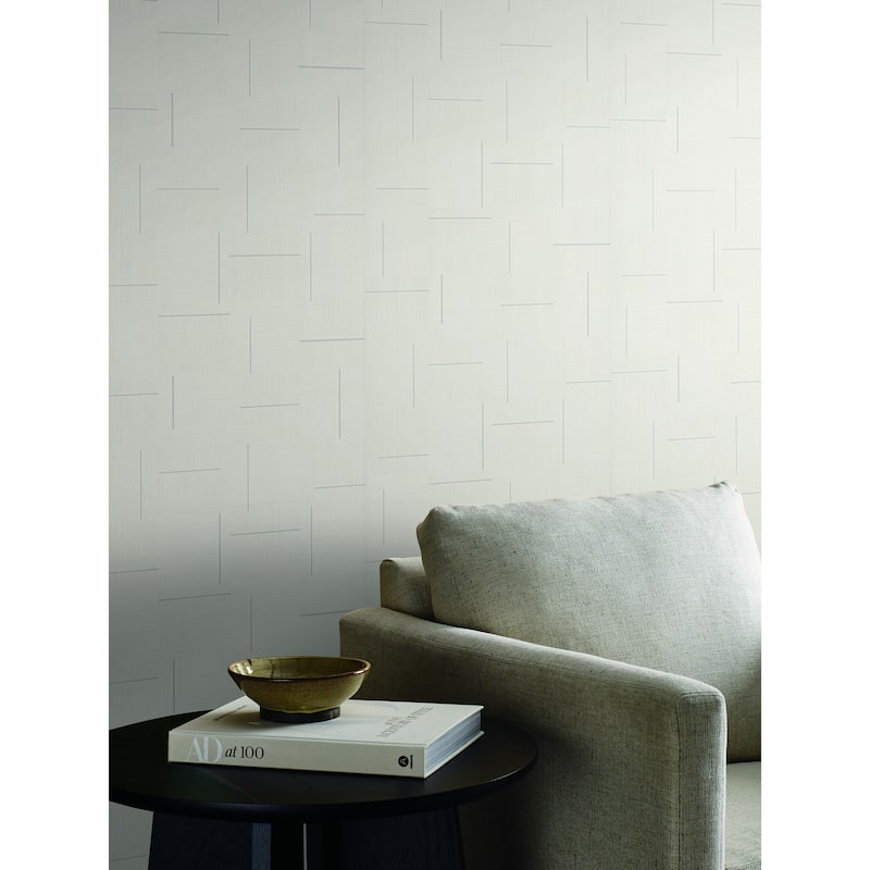 Salford Geo Block Weave 20.9 In W X 33 Ft L Wallpaper - Ivory