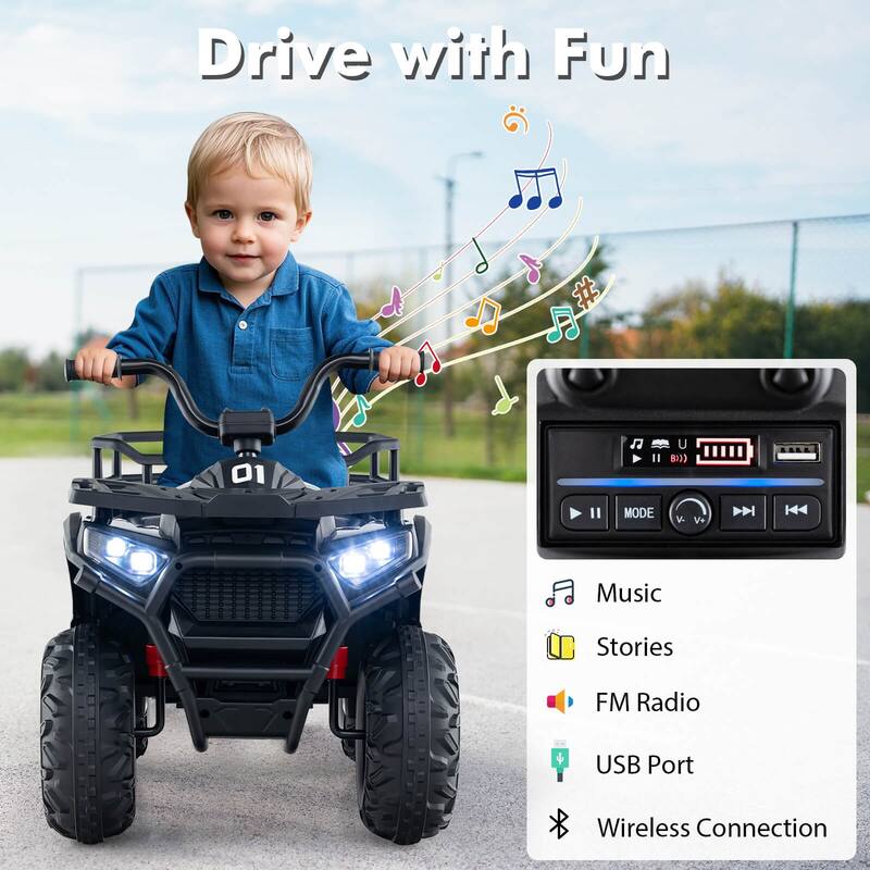 Costway 24V Kids Ride on Electric ATV Car Toy with Spring Suspension & - See Details