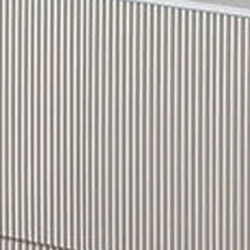 Alda Dresser Mirror, Rectangular Gray Reeded Wood, Silver Trim, 38x40 - Grey