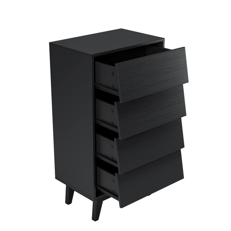 4 Drawer Double Dresser Features Vintage-style and Bevel Design