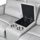 preview thumbnail 7 of 8, Furniture of America Gemono Modern Power Recline Leather Match Loveseat