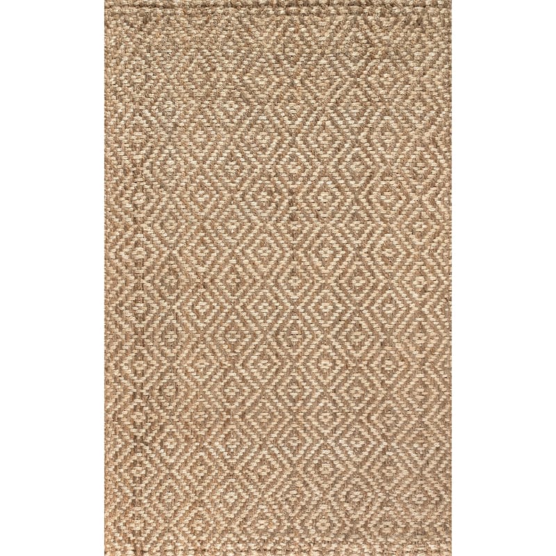 JONATHAN Y Espina Hand Woven Diamond Chunky Jute Area Rug - 4 X 6