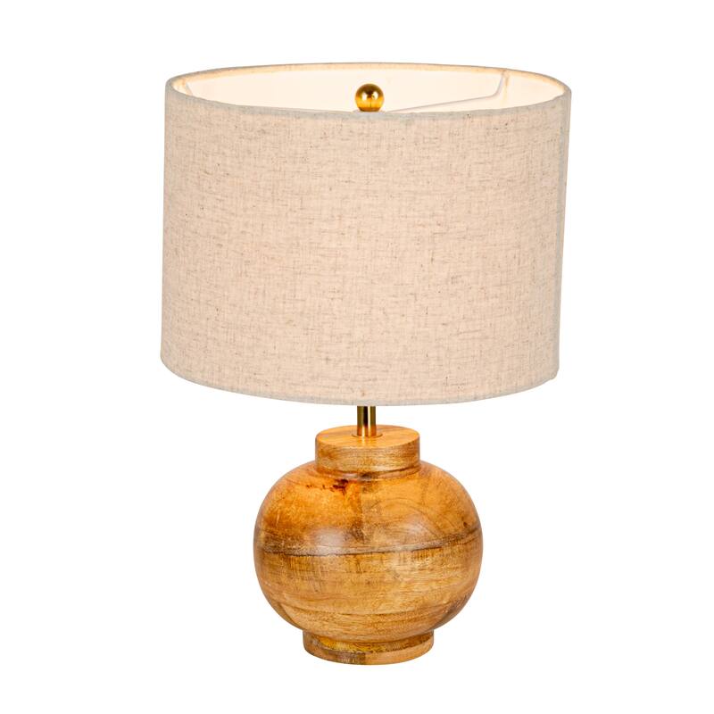 Mango Wood Elegance Table Lamp Set, Set of 2