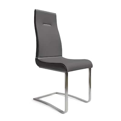 Chrome/Gray Faux Leather Upholstered Metal Frame Dining Chair, Set of 2, Sturdy Dining Chair for Dining Rooms - 19